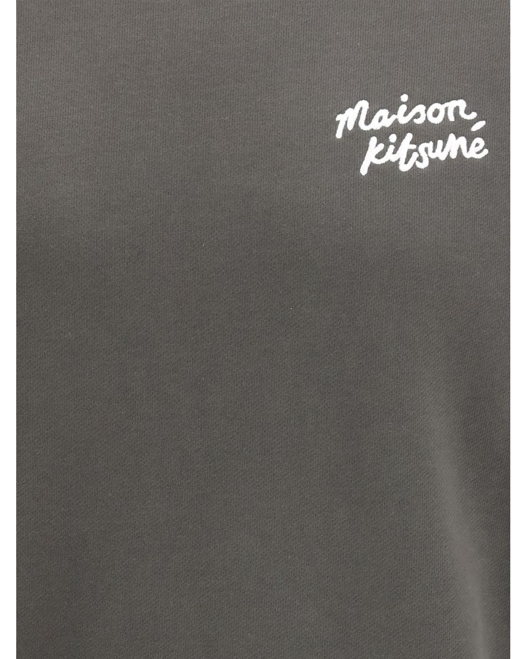 Maison Kitsuné Gray Maison KitsunÉ Cotton Crewneck Sweatshirt for men