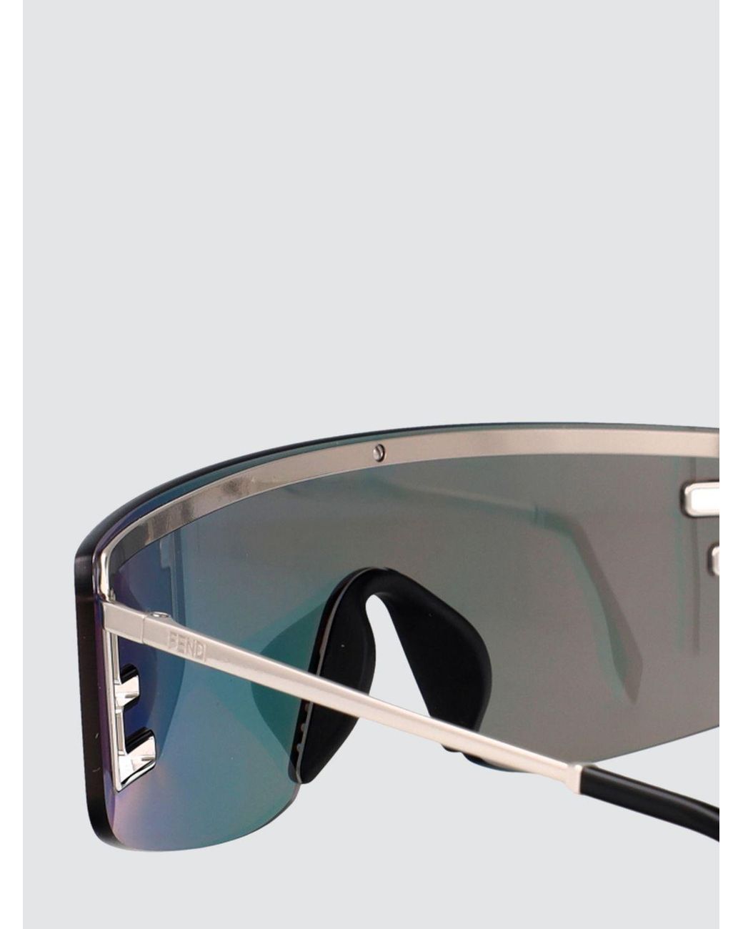 Fendi Red Ff Monogram Metal Shield Sunglasses for men