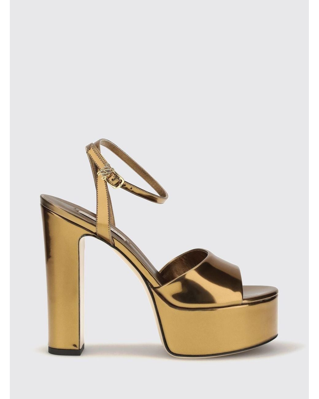 Casadei Metallic Patty Interstellar Patent Leather High-Heeled Platform Sandals
