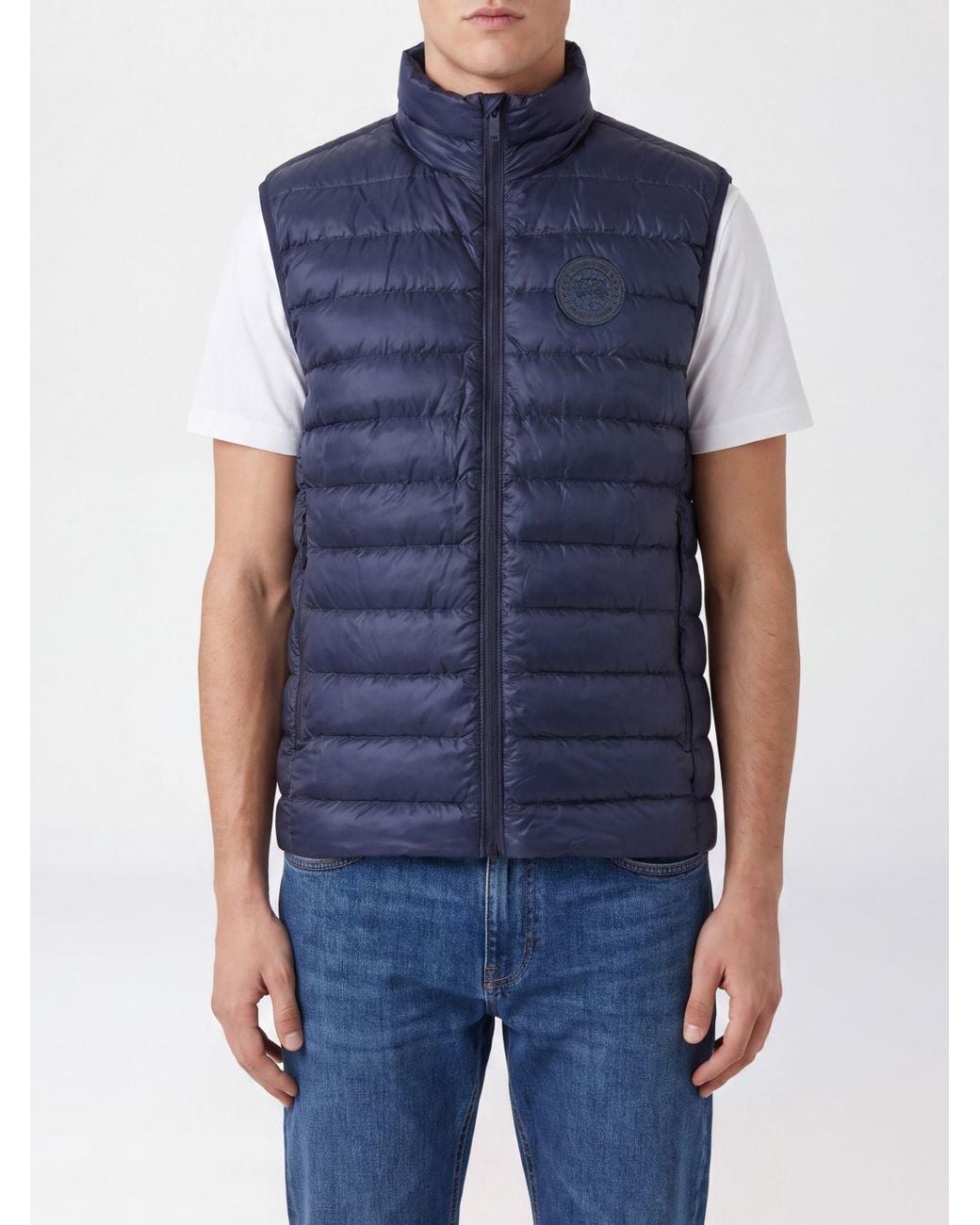 Canada Goose Blue Stratus Quilted Water-Repellent High-Neck Vest for men