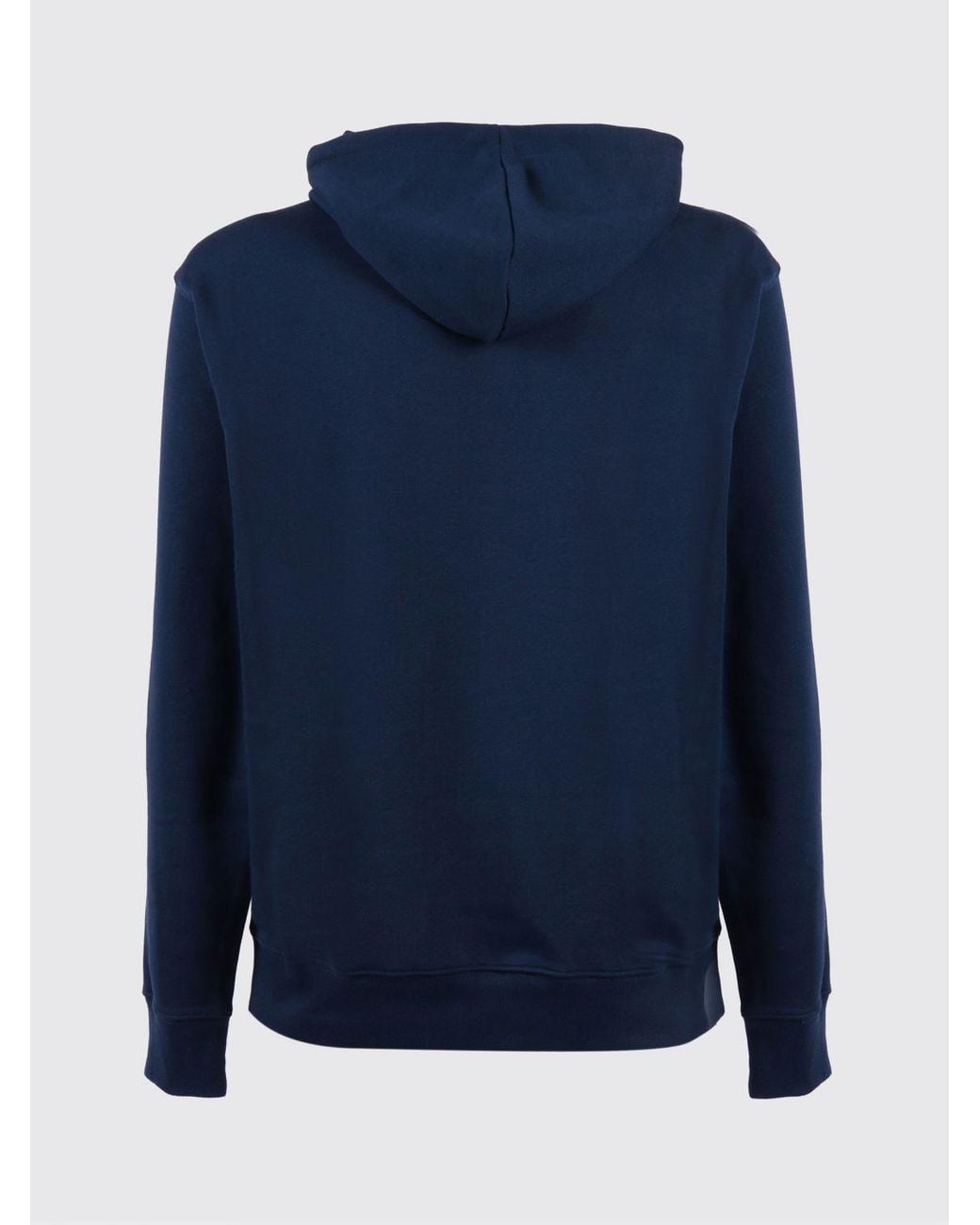 New Balance Blue Cotton Hoodie With Logo for men