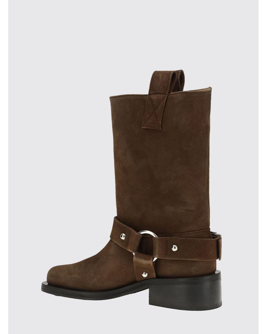 Ganni Brown Suede Biker Boots