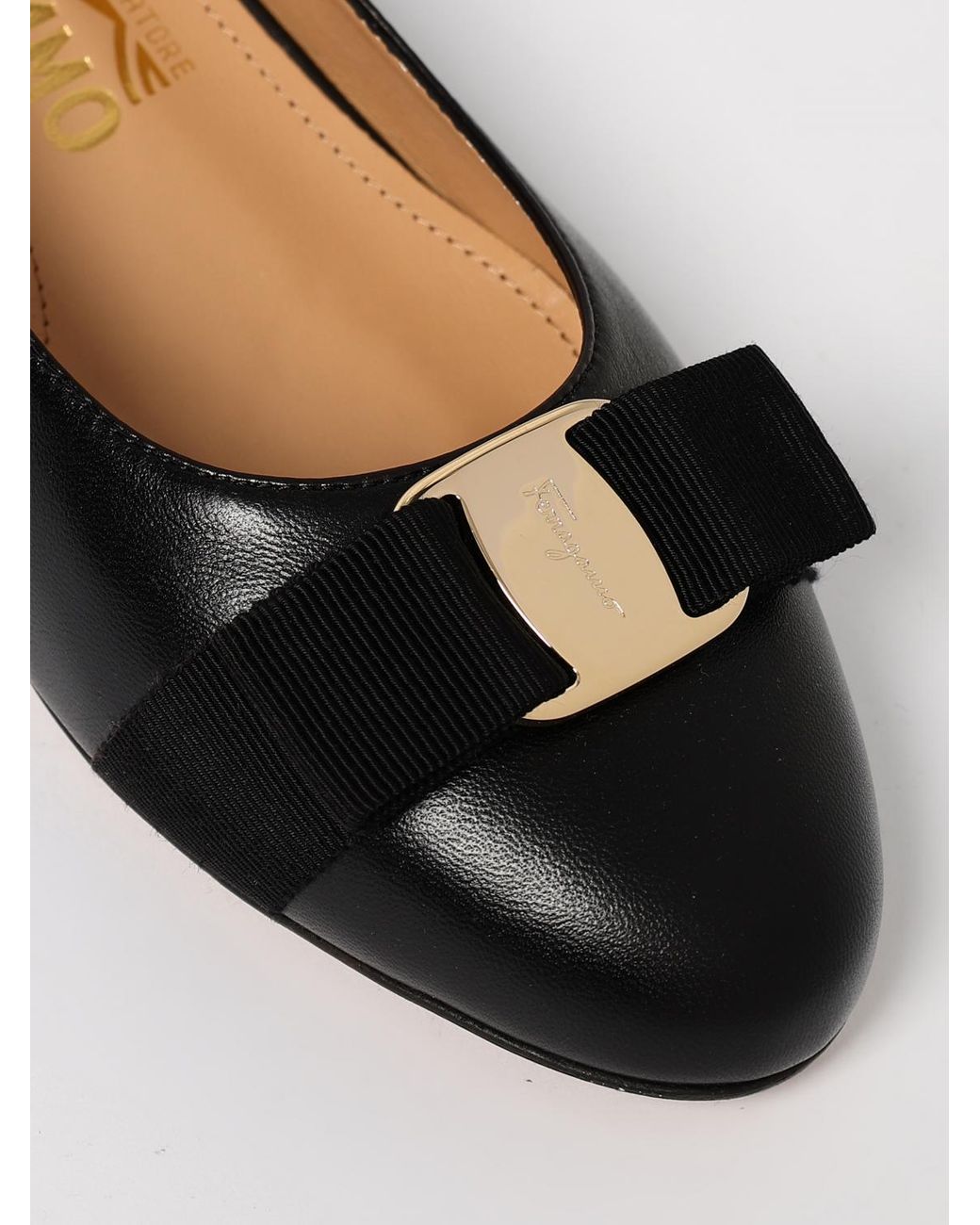 Ferragamo Black 60Mm Vara Grosgrain-Bow Low-Heel Pumps