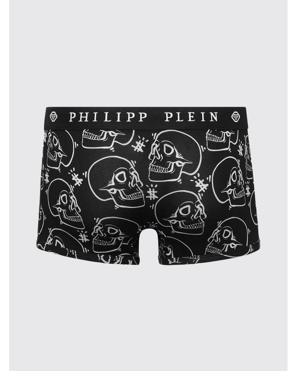 Bóxer De Mezcla De Algodón Elástico Con Estampado De Calavera Philipp Plein de hombre de color Black