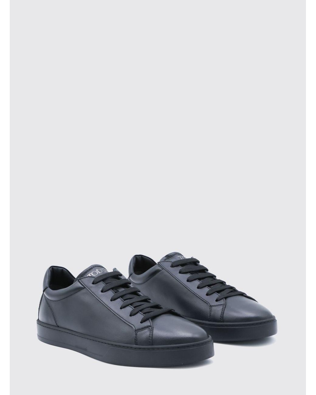 Tod's Blue Smooth Calfskin Low-Top Sneakers With Heel Gommini for men
