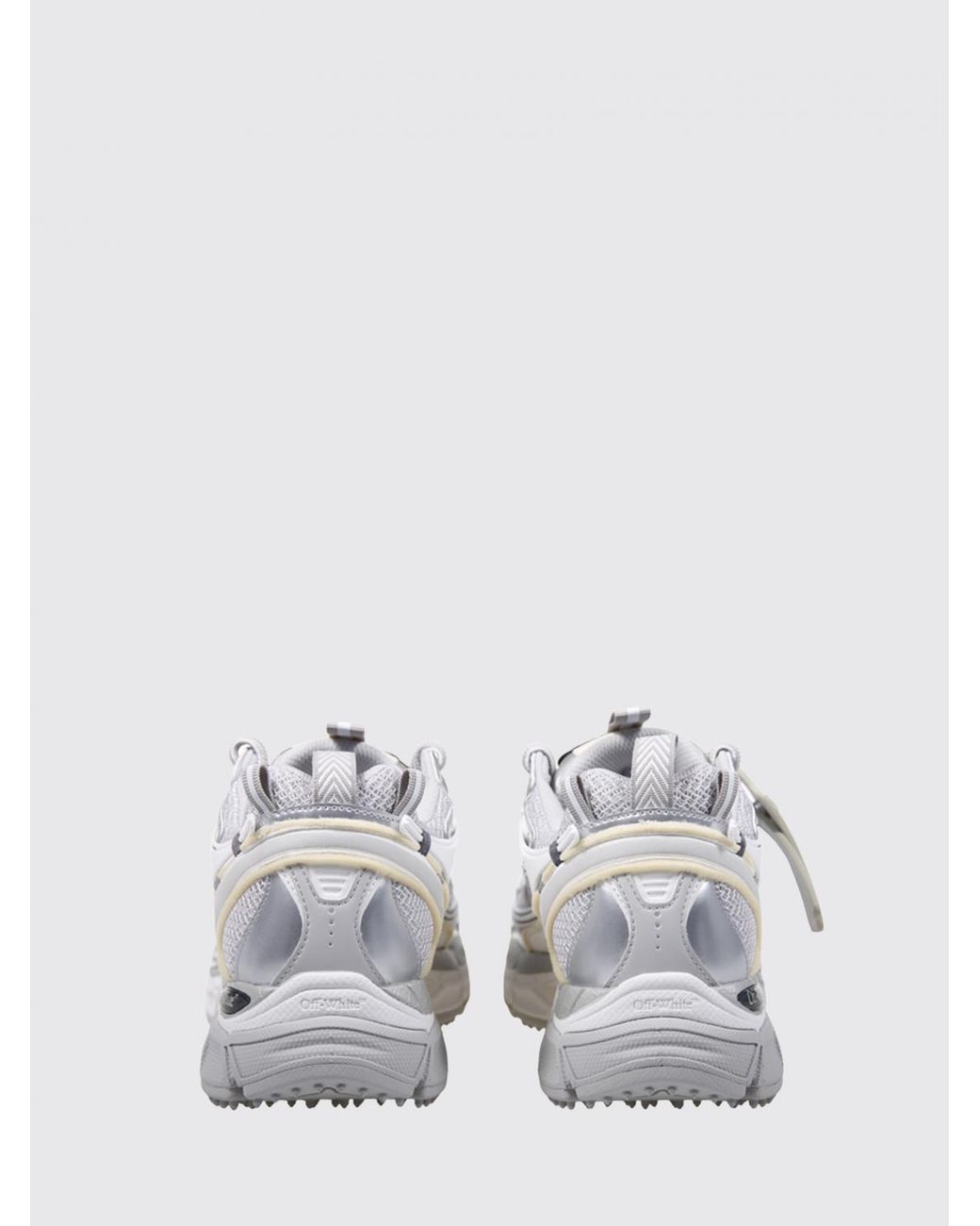 Off-White c/o Virgil Abloh White Bicolour Be Right Back Mesh Trainers With A Notched Sole