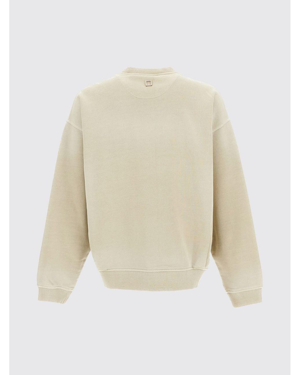 Wooyoungmi Natural Graphic-Print And Contrast-Logo Cotton Crewneck Sweatshirt for men