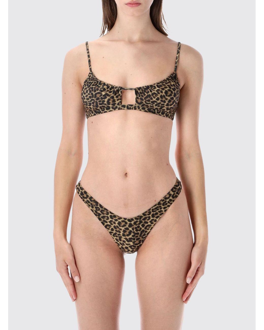 MATINEÉ Natural Animal Print Bikini Top With U-Neckline
