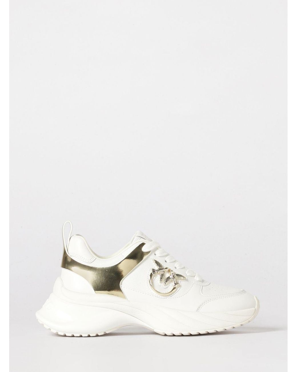 Pinko White Ariel Leather Sneakers