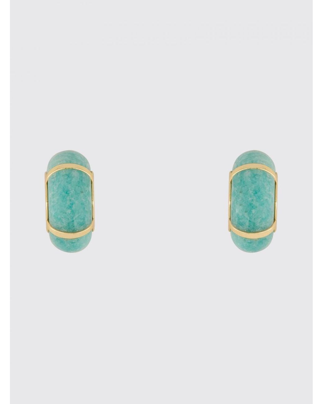 Lizzie Fortunato Blue Zellige Brass Hoop Earrings With Crystals