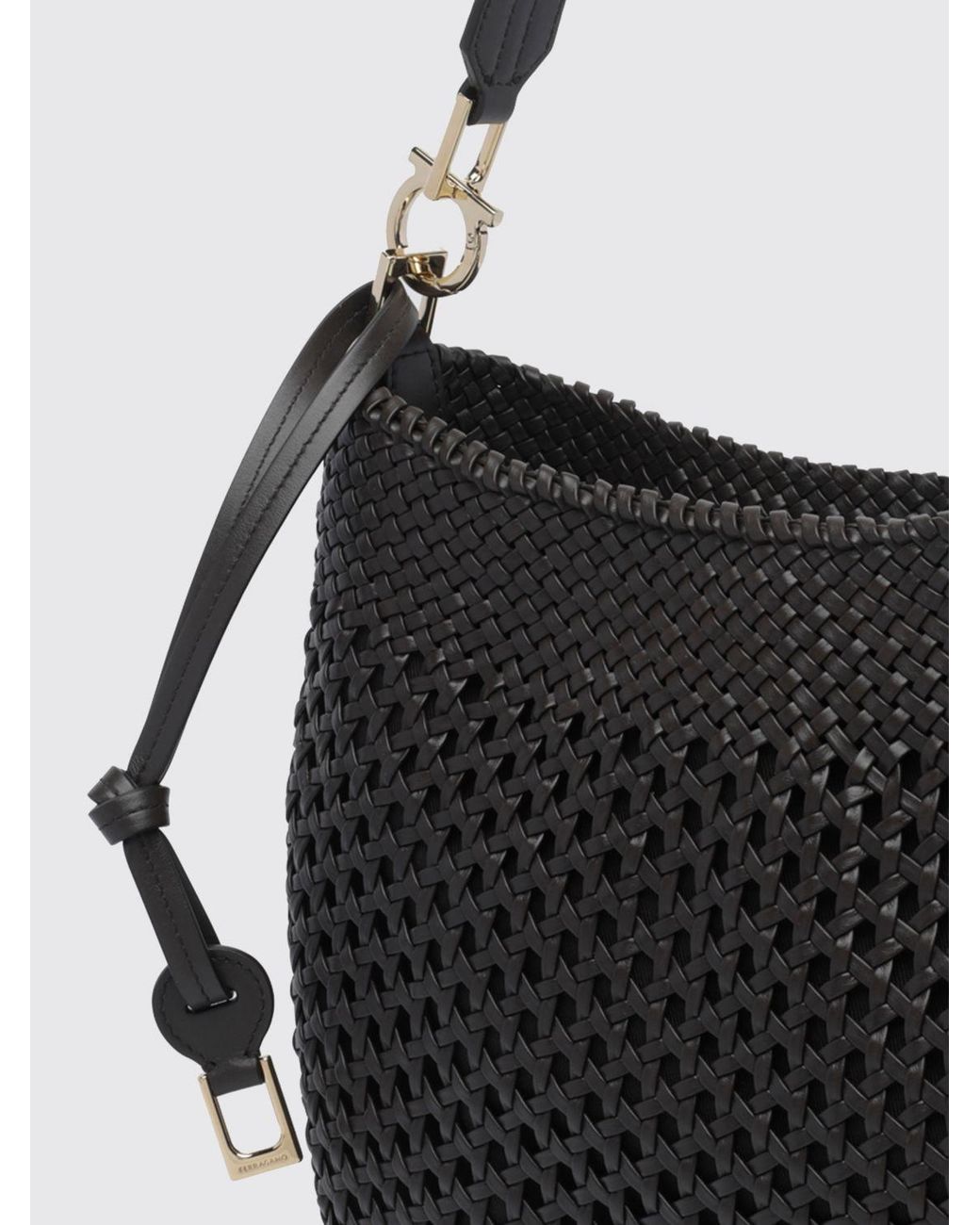 Ferragamo Black Medium Hobo Bag