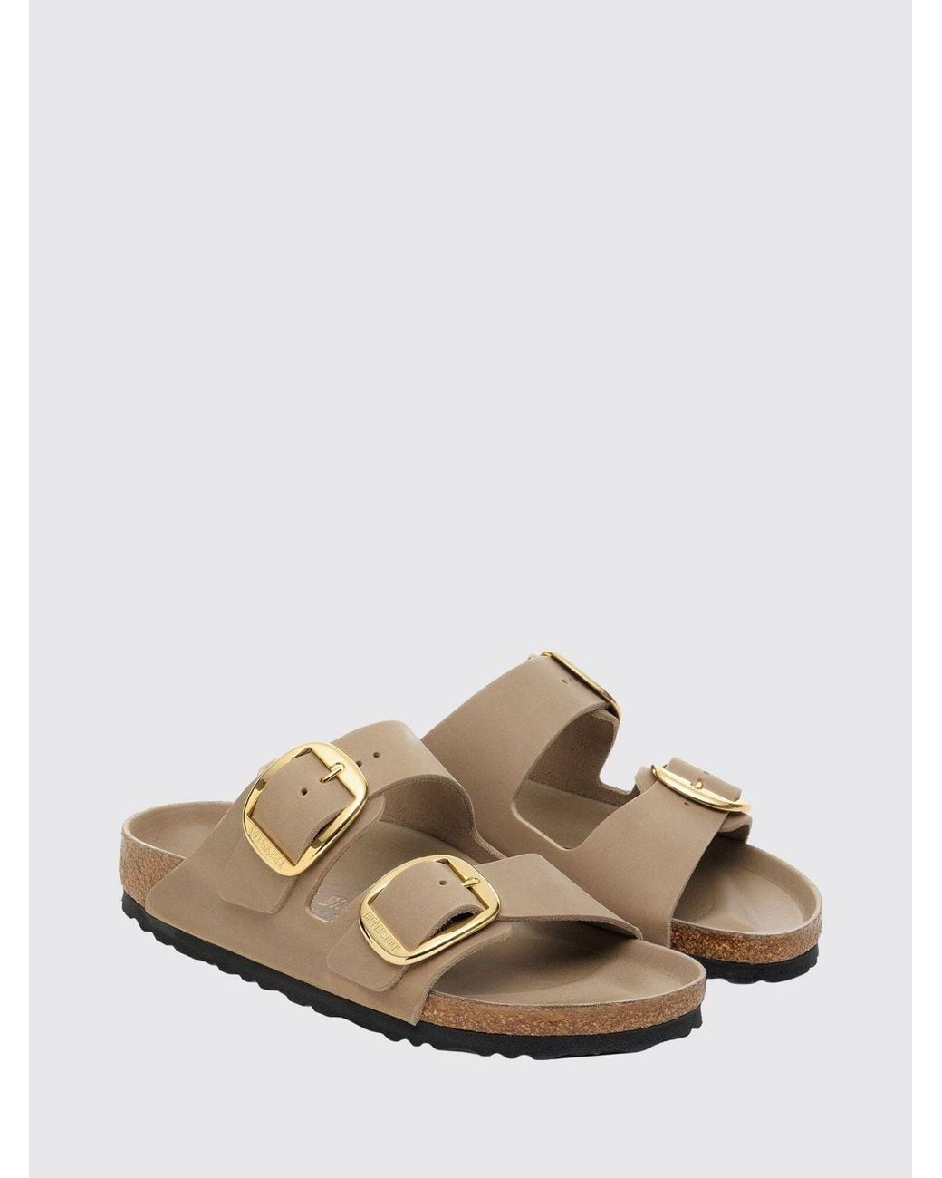 Birkenstock Gray Arizona Big Buckle Nubuck Sandal