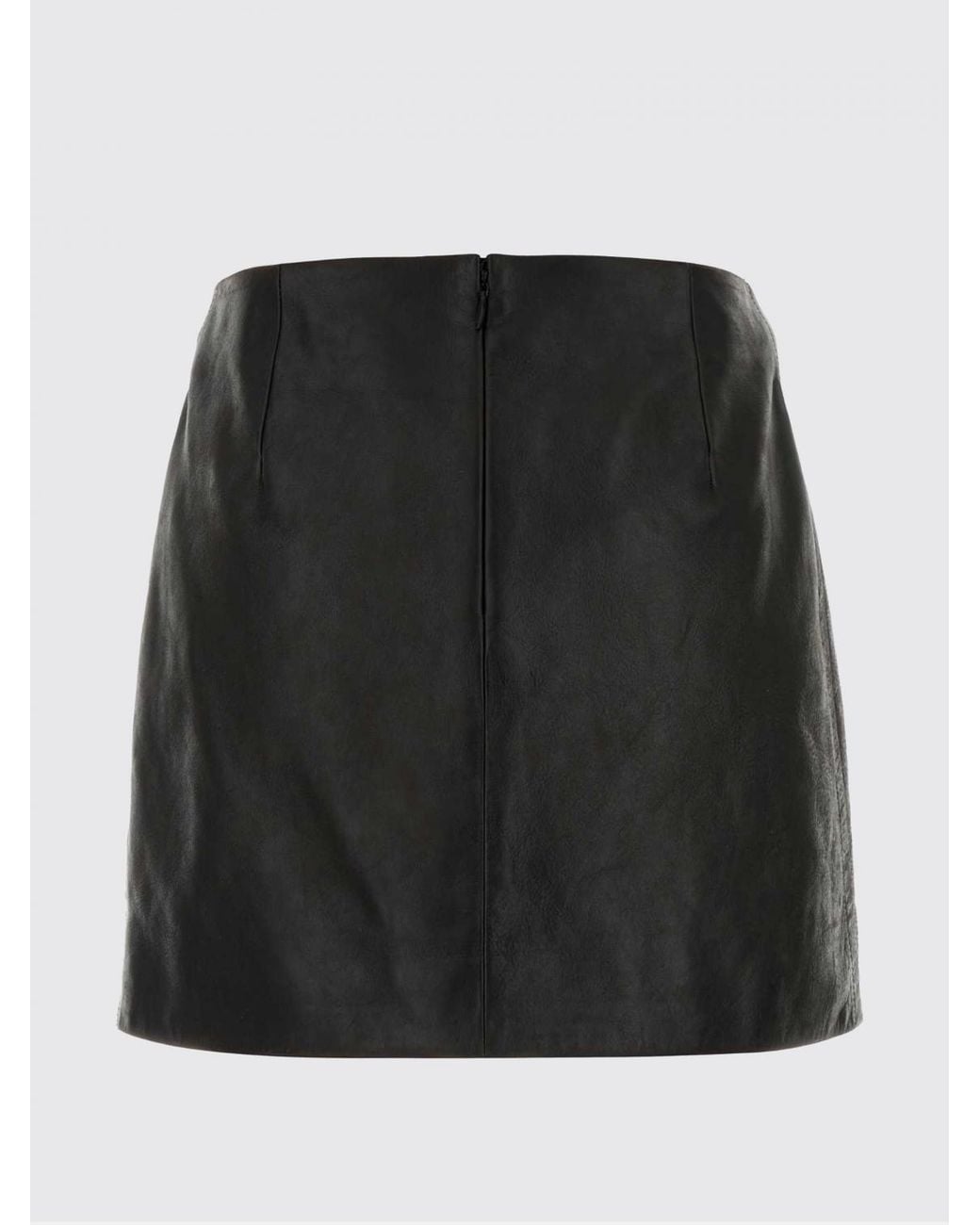 Gucci Black Gg Leather Pencil Skirt