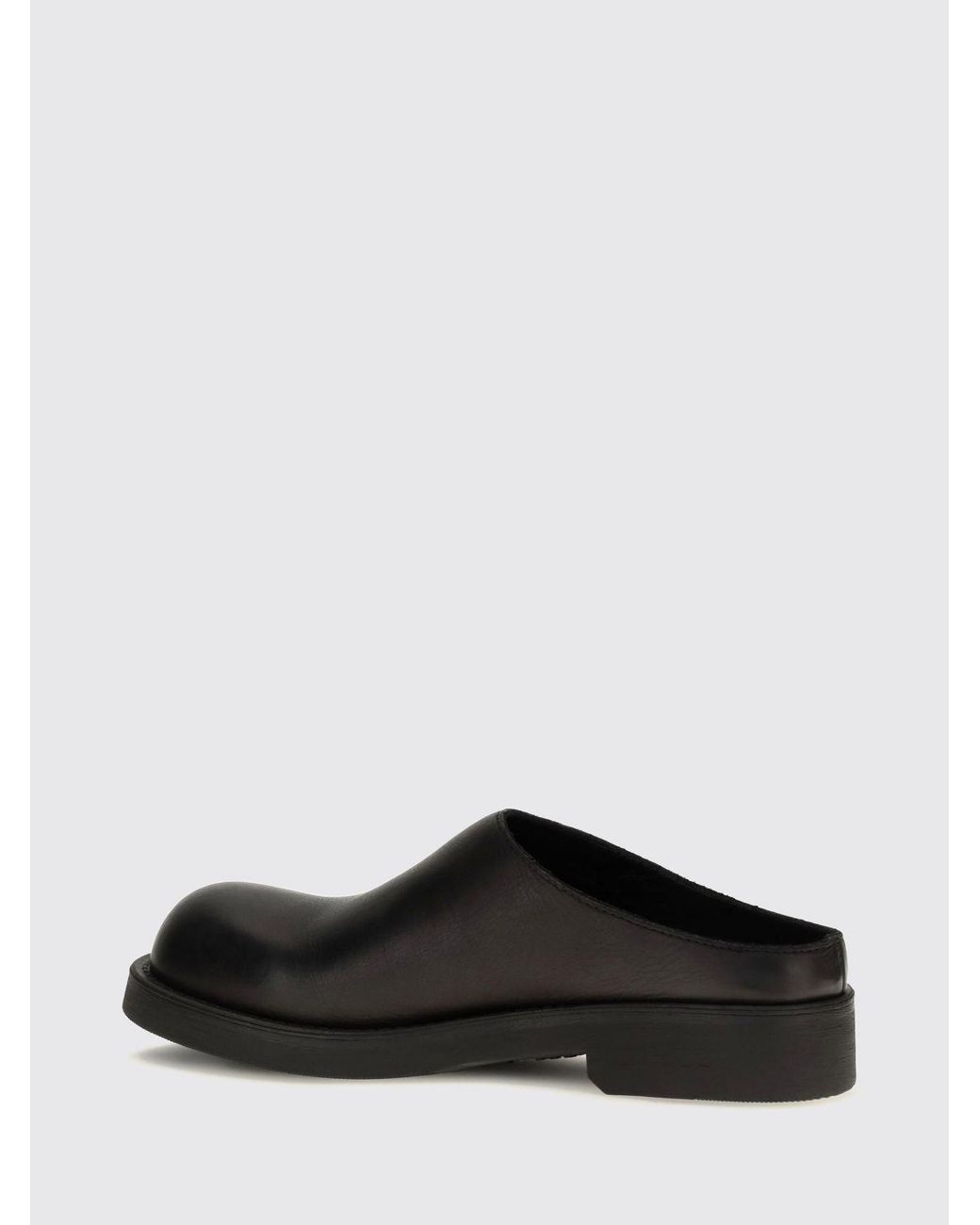 MM6 by Maison Margiela White Low-Heeled Smooth Calfskin Mules With A Round Toe