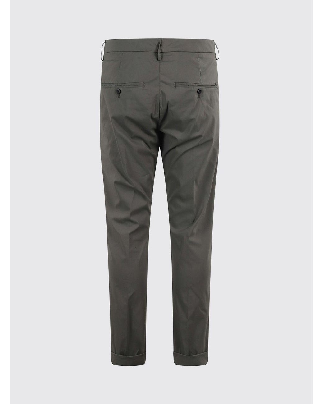Dondup Gray Stretch Cotton Trousers for men