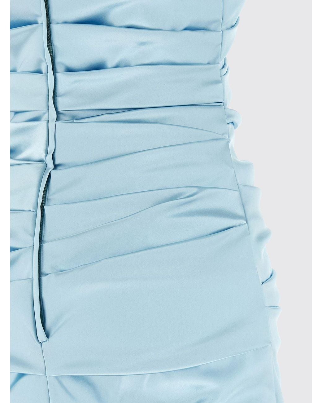 Dolce & Gabbana Blue Dolce &Amp Gabbana Draped Satin Mini Dress