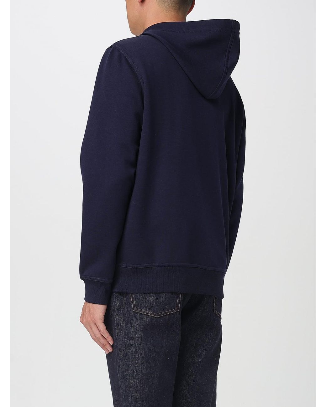 Brunello Cucinelli Blue Cotton And Cashmere Sweatshirt for men
