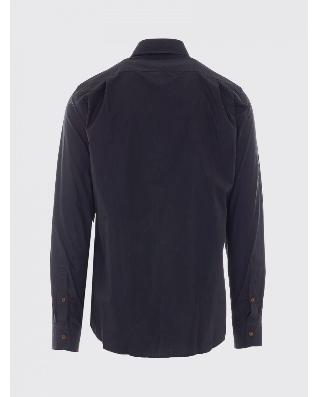 Vivienne Westwood Blue Cotton Poplin Shirt With Orb Logo And Button-Down Collar for men