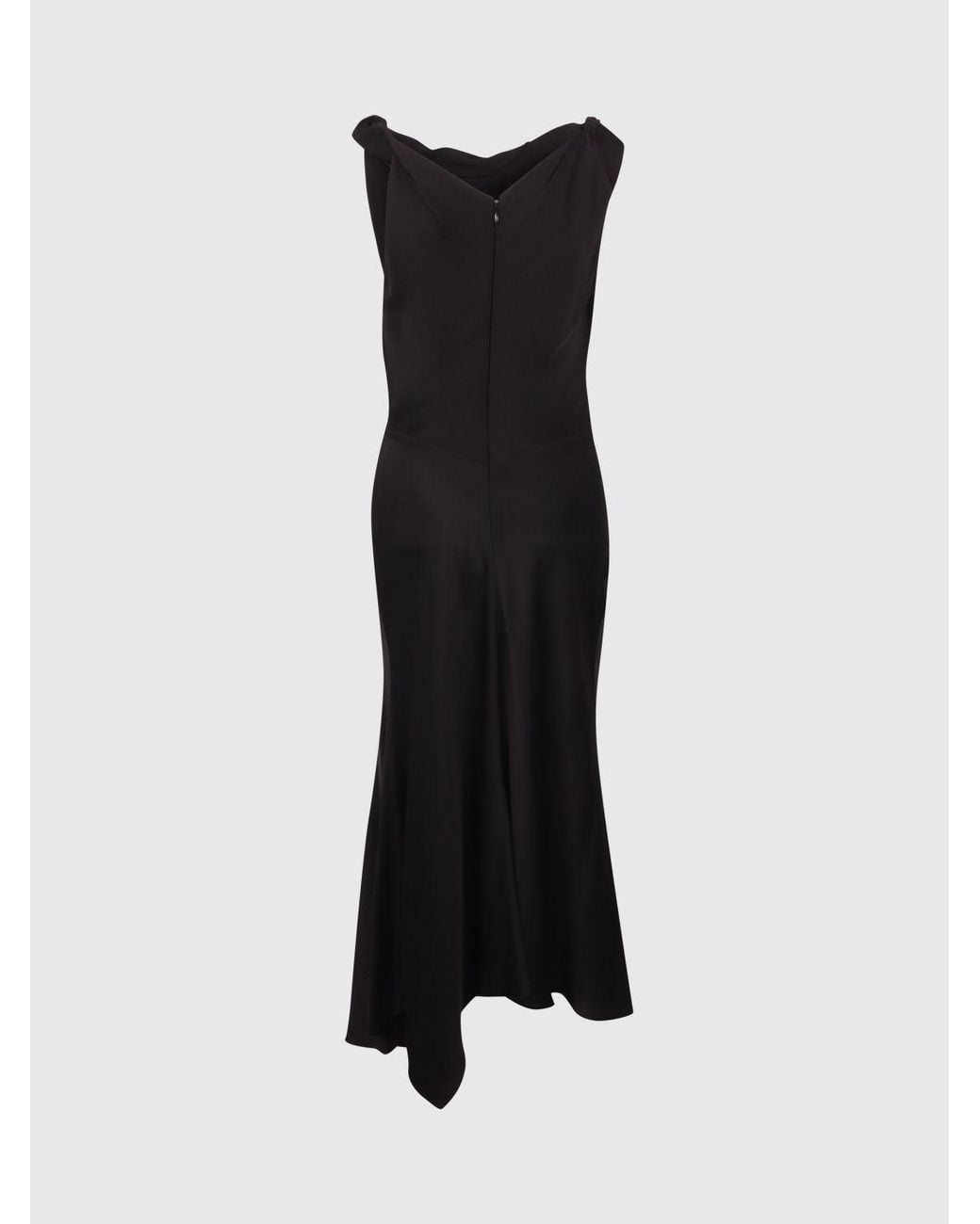 Victoria Beckham Black Posy Asymmetrical Off-The-Shoulder Crêpe Midi Dress