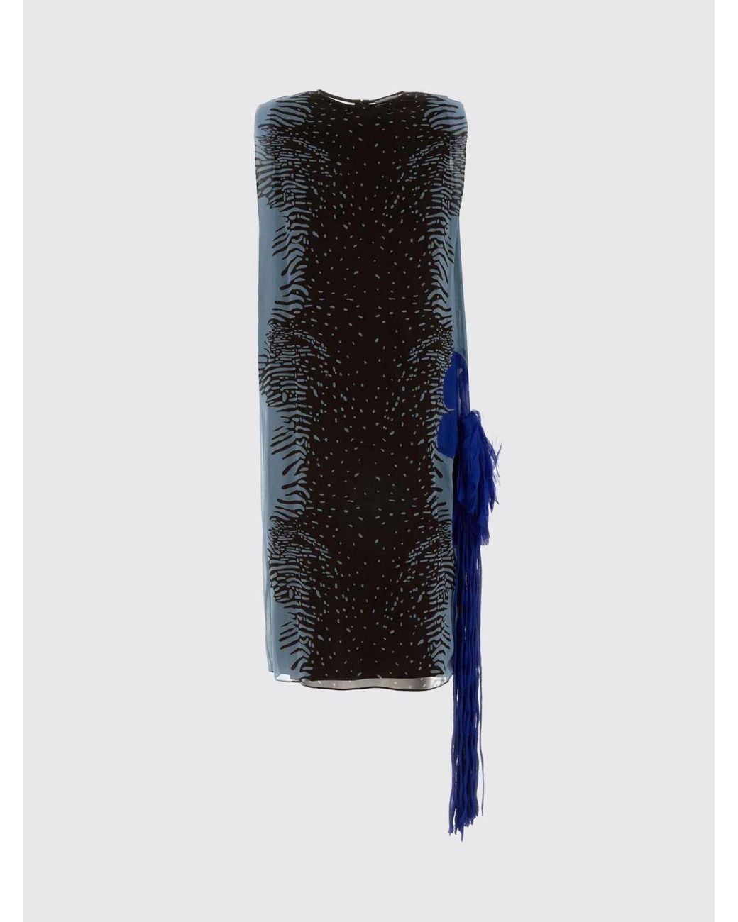 Ferragamo Blue Mini Silk Dress