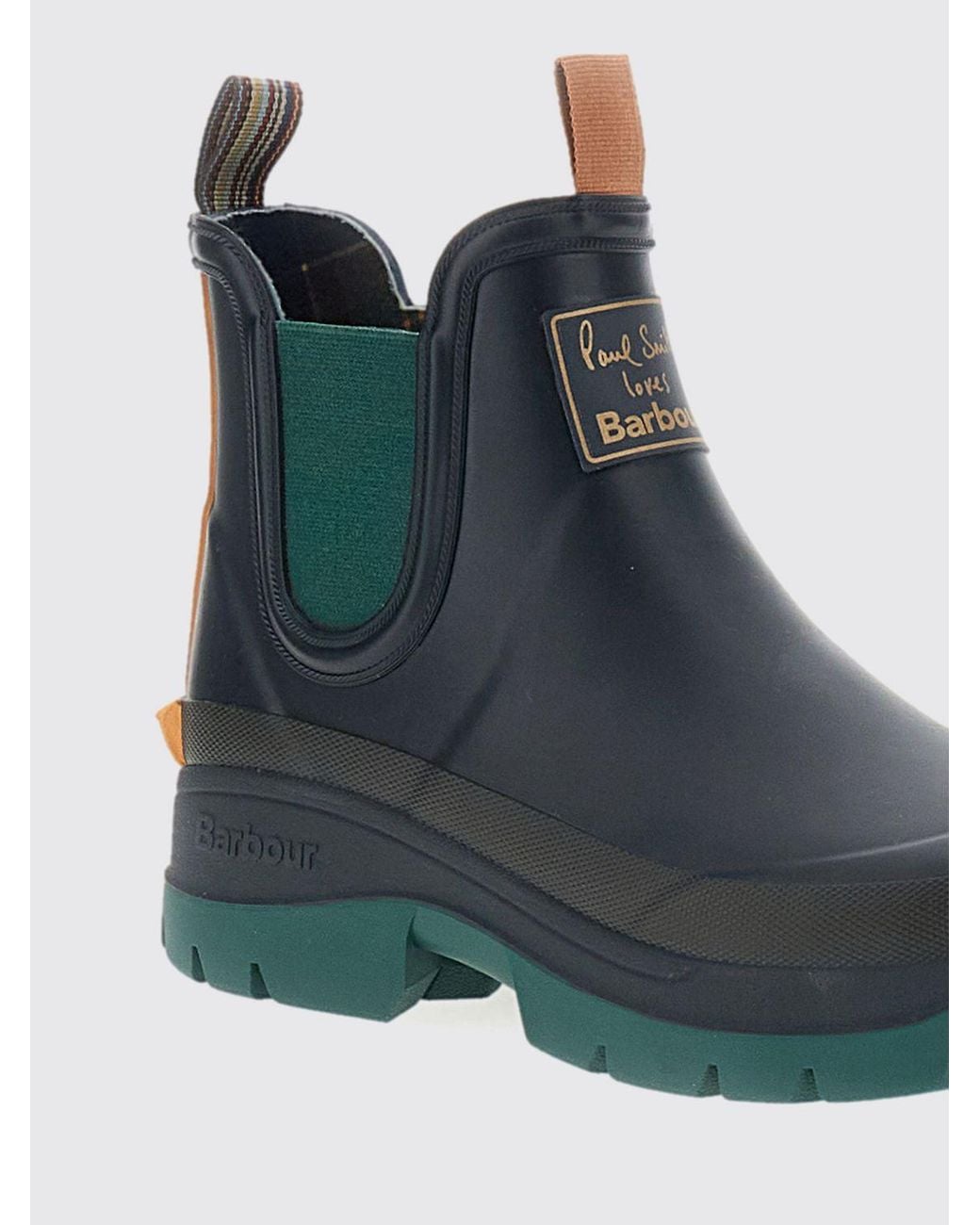 Barbour Blue Paul Smith X Bicolor Rubber Chelsea Rain Boots