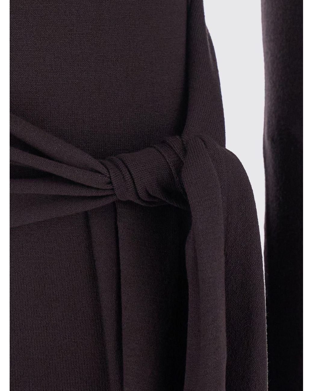 FEDERICA TOSI Purple Asymmetrical Long-Sleeved Jersey Midi Dress With Cut-Outs
