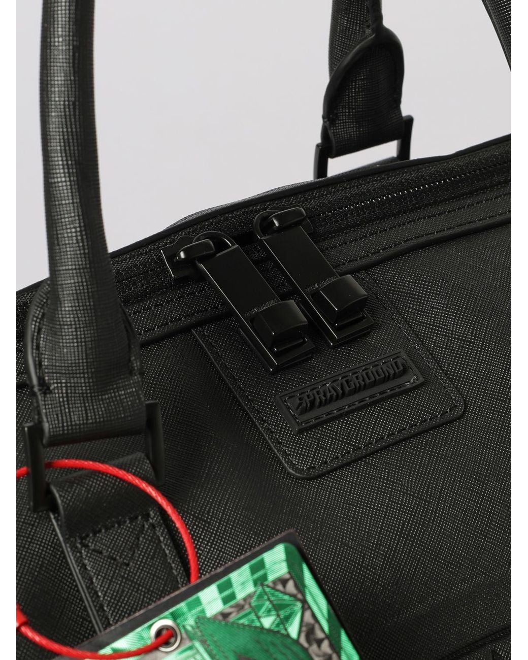Sprayground Blacked Out Coated Cotton Travel Duffle Bag With Shoulder Strap for men