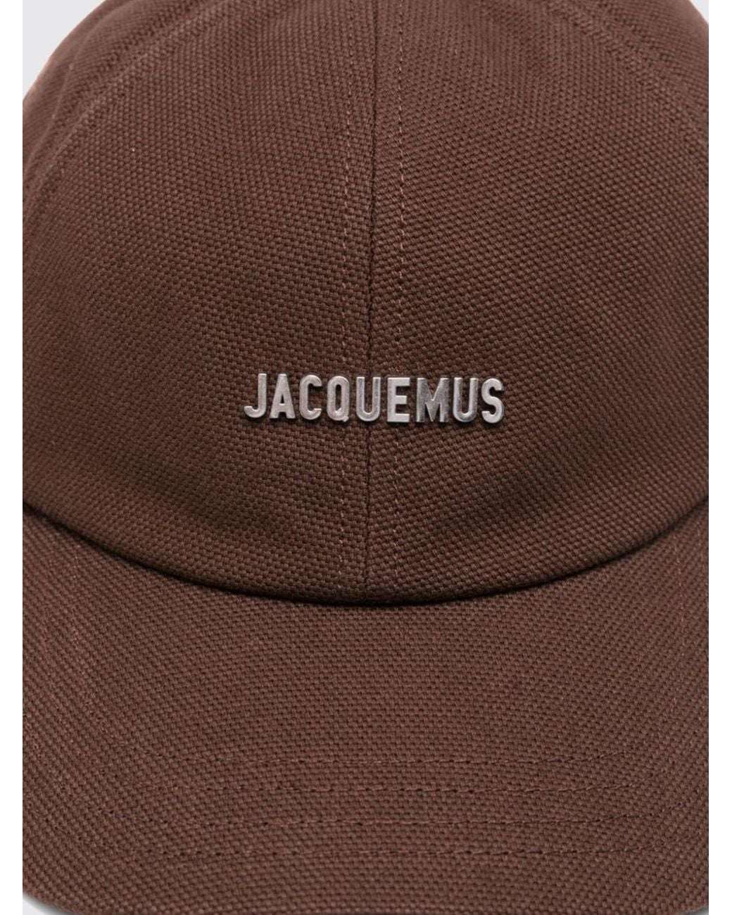 Jacquemus Brown Cotton Baseball Cap With Metal Logo And Strap
