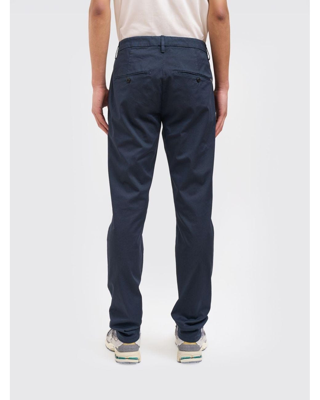 Dondup Blue Stretch Cotton Chino Trousers for men