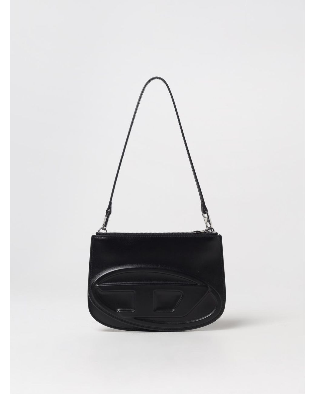DIESEL White 1Dr Twin Double-Pocket Leather Shoulder Bag