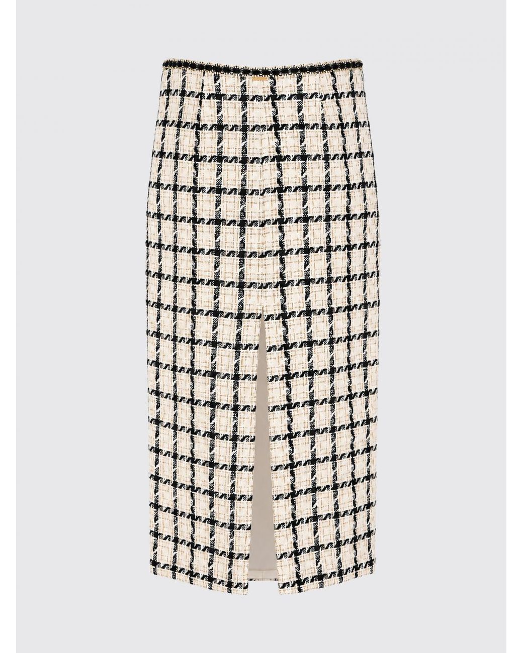 Twinset White High-Waisted Midi Pencil Skirt