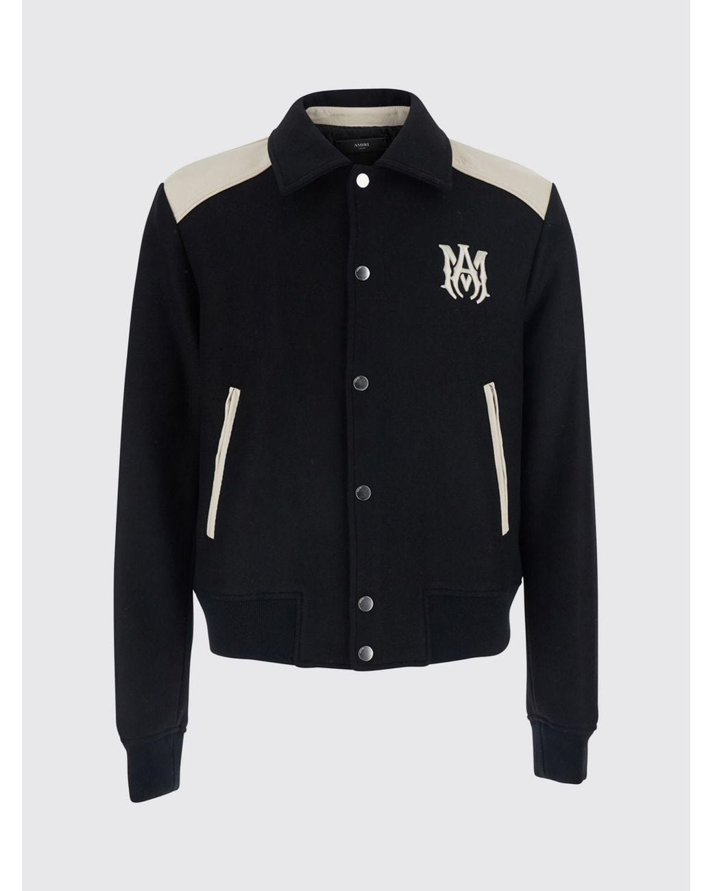 Amiri Blue Varsity Monogram Wool Blend Bomber Jacket for men
