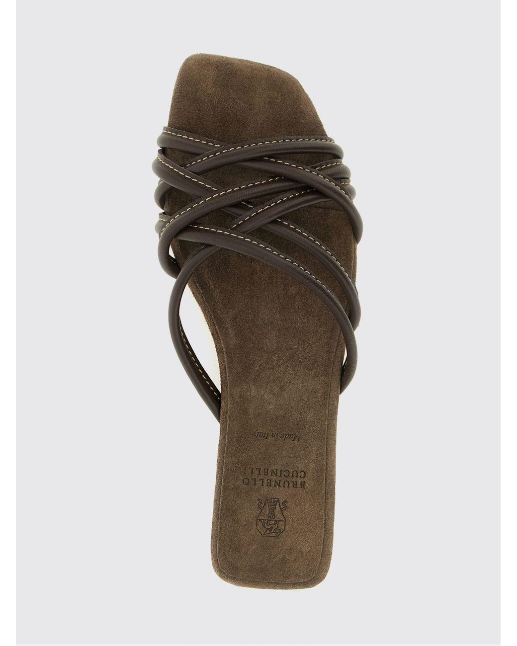 Brunello Cucinelli Brown Nappa Mules