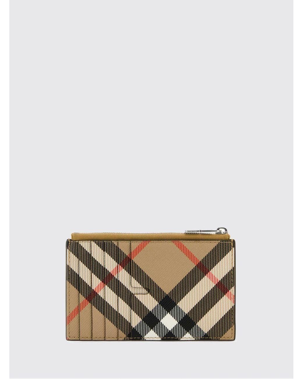 Burberry Natural Vintage Check Coated Cotton Flat Card Holder for men