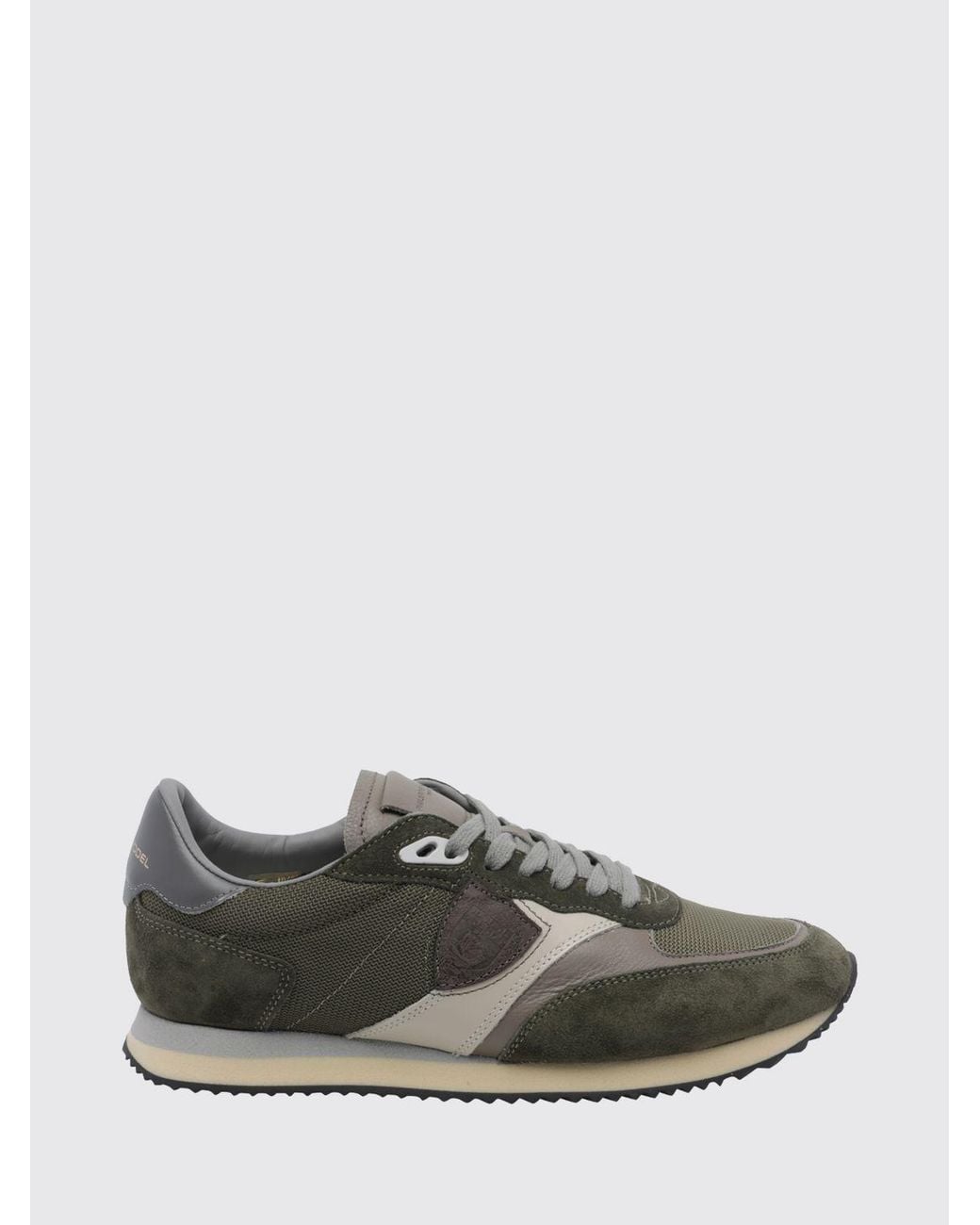 Philippe Model Low-Top-Sneakers Aus Veloursleder Und Mesh Mit Gezahnter Sohle in Gray für Herren