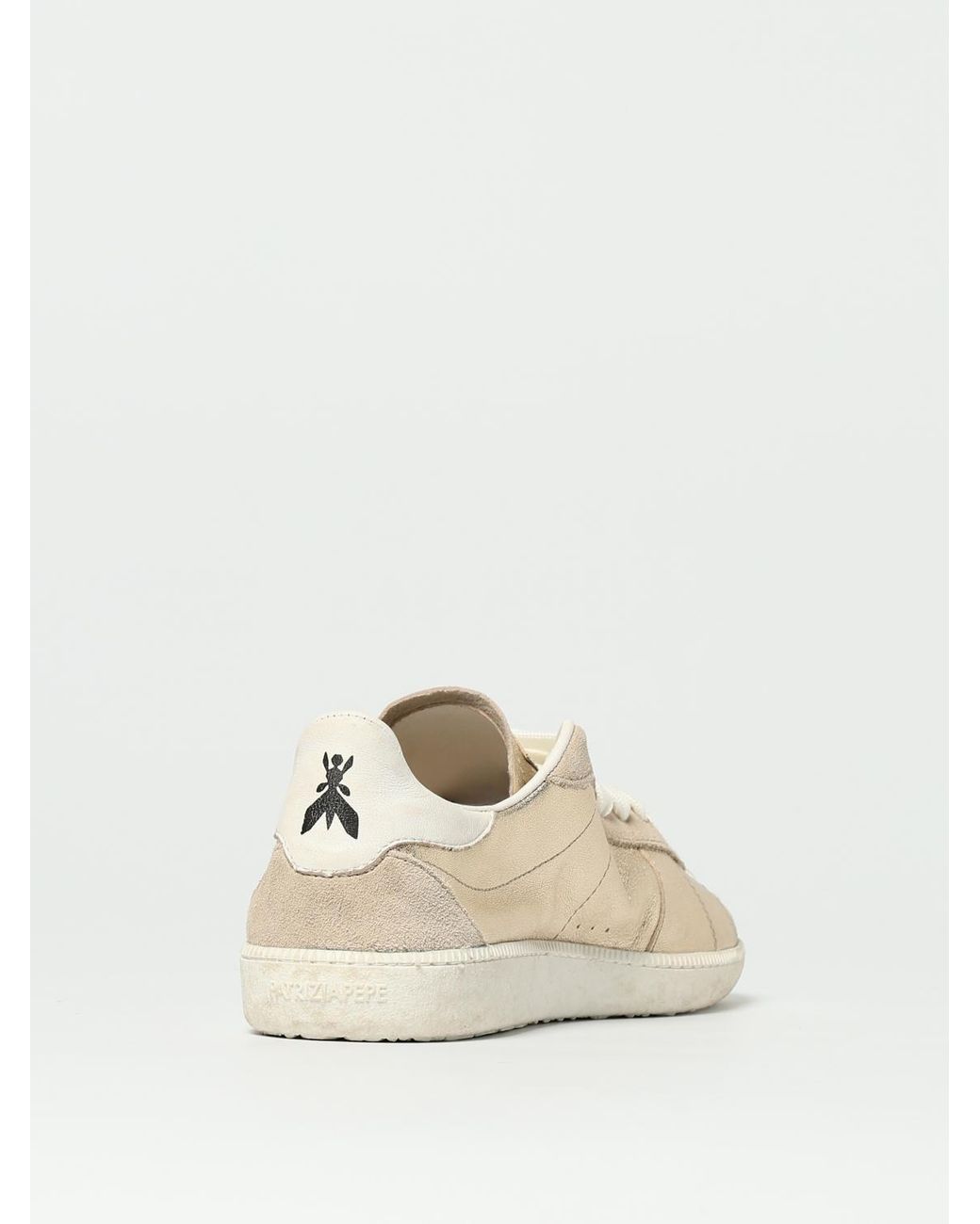 Patrizia Pepe Natural Used Laminated Leather Sneakers