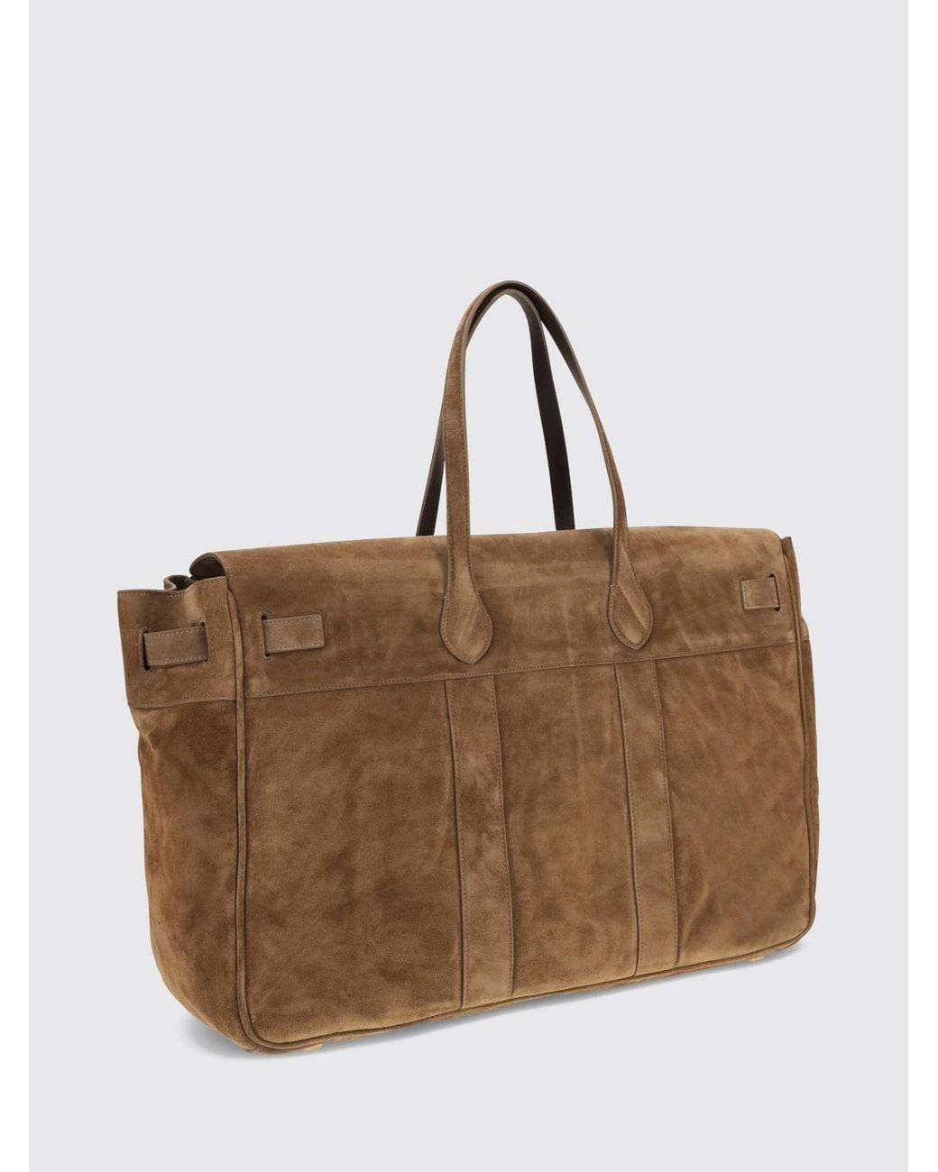 Brunello Cucinelli Brown Travel Explorer Suede Leather Travel Bag
