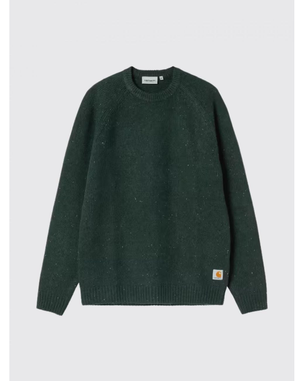 Carhartt Green Long-Sleeved Wool And Cotton Blend Crewneck Sweater for men