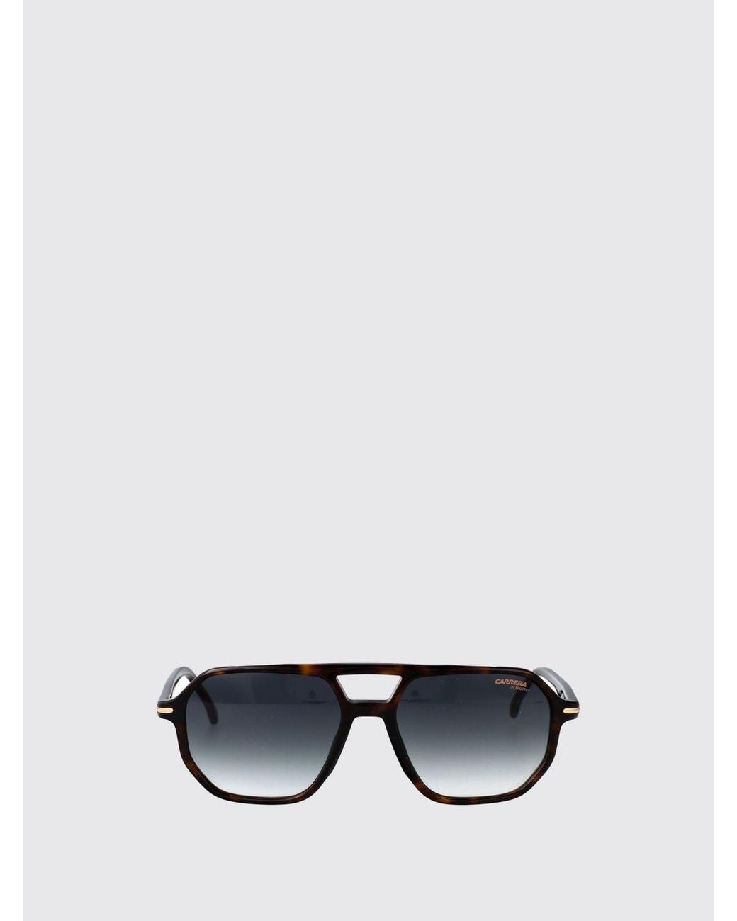Carrera White Tortoiseshell Acetate Aviator Sunglasses With Double Bridge for men