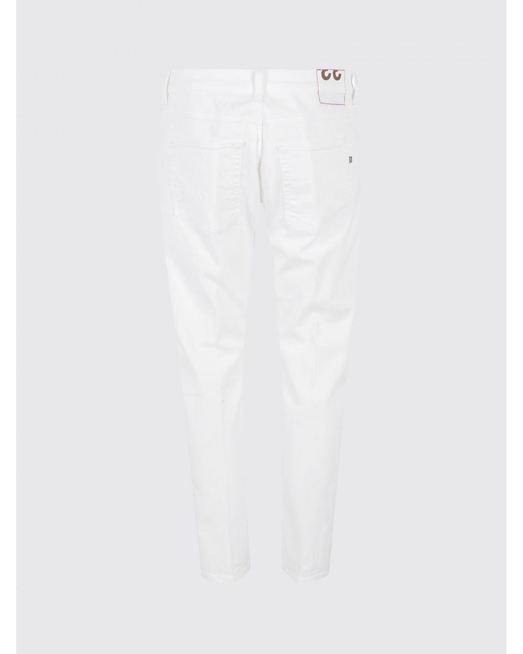 Dondup White Slim Fit Pants for men