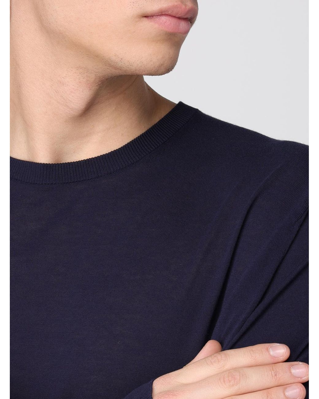 Ballantyne Basic Baumwoll Rundhalspullover in Blue für Herren