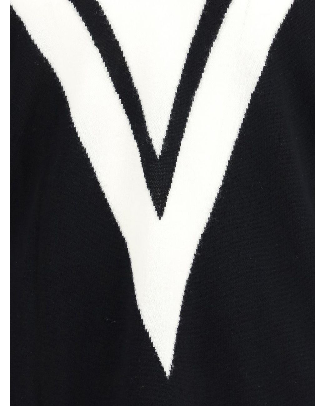 Valentino Black Wool V-Neck Sweater for men