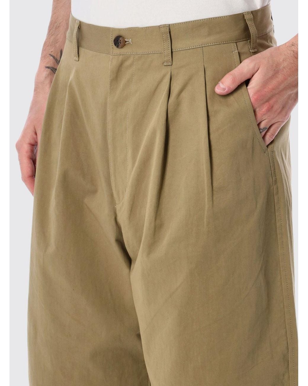 Comme des Garçons Natural Comme Des Gar&Ccedil	Ons Wide-Leg Cotton And Linen-Blend Trousers With Belt Loops for men