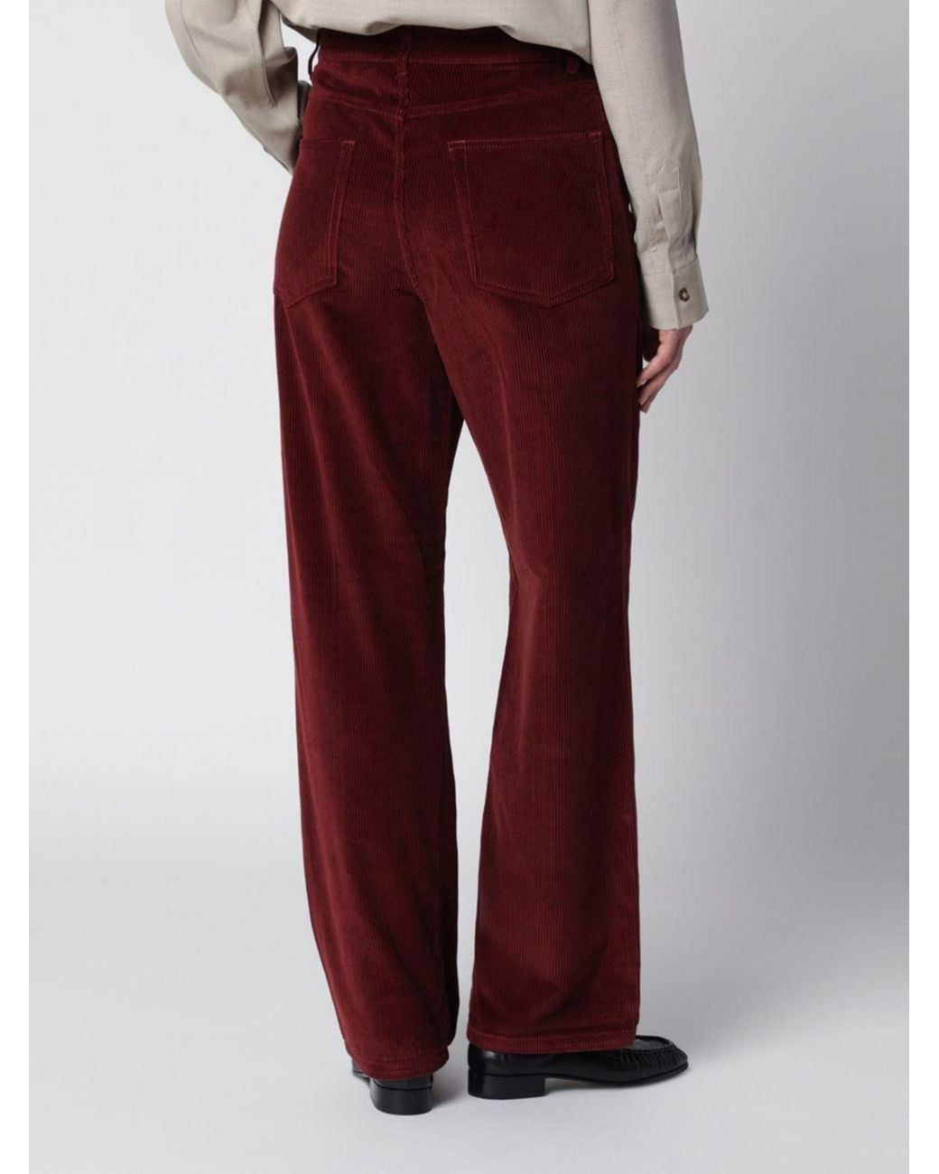 Rohe Red Bruun High-Waisted Wide-Leg Corduroy Trousers