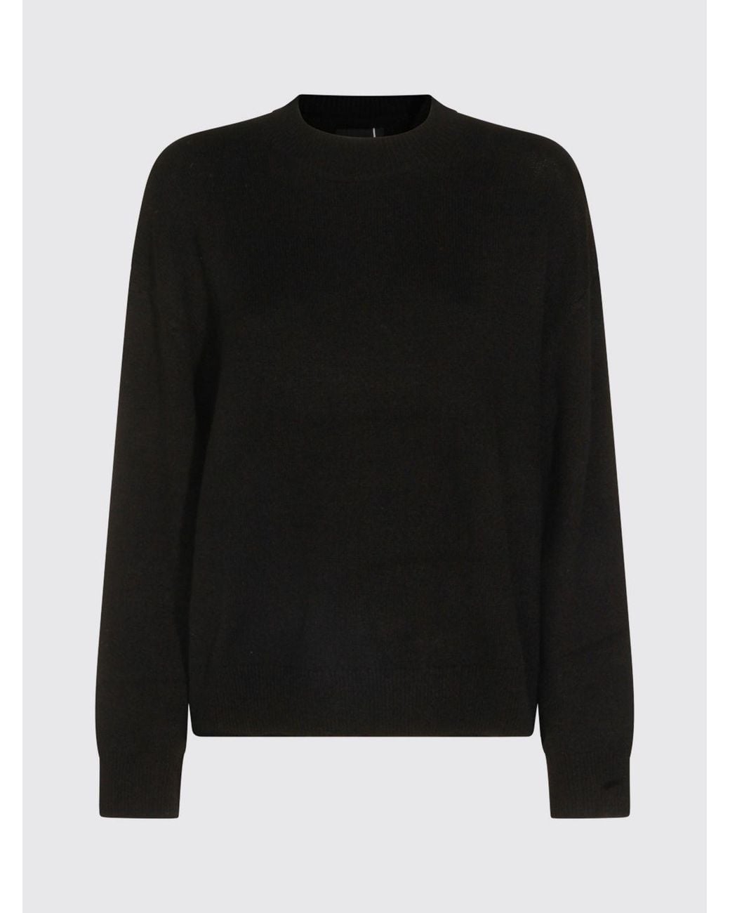 Anine Bing Black Pure Cashmere Crewneck Jumper With Dropped Shoulders