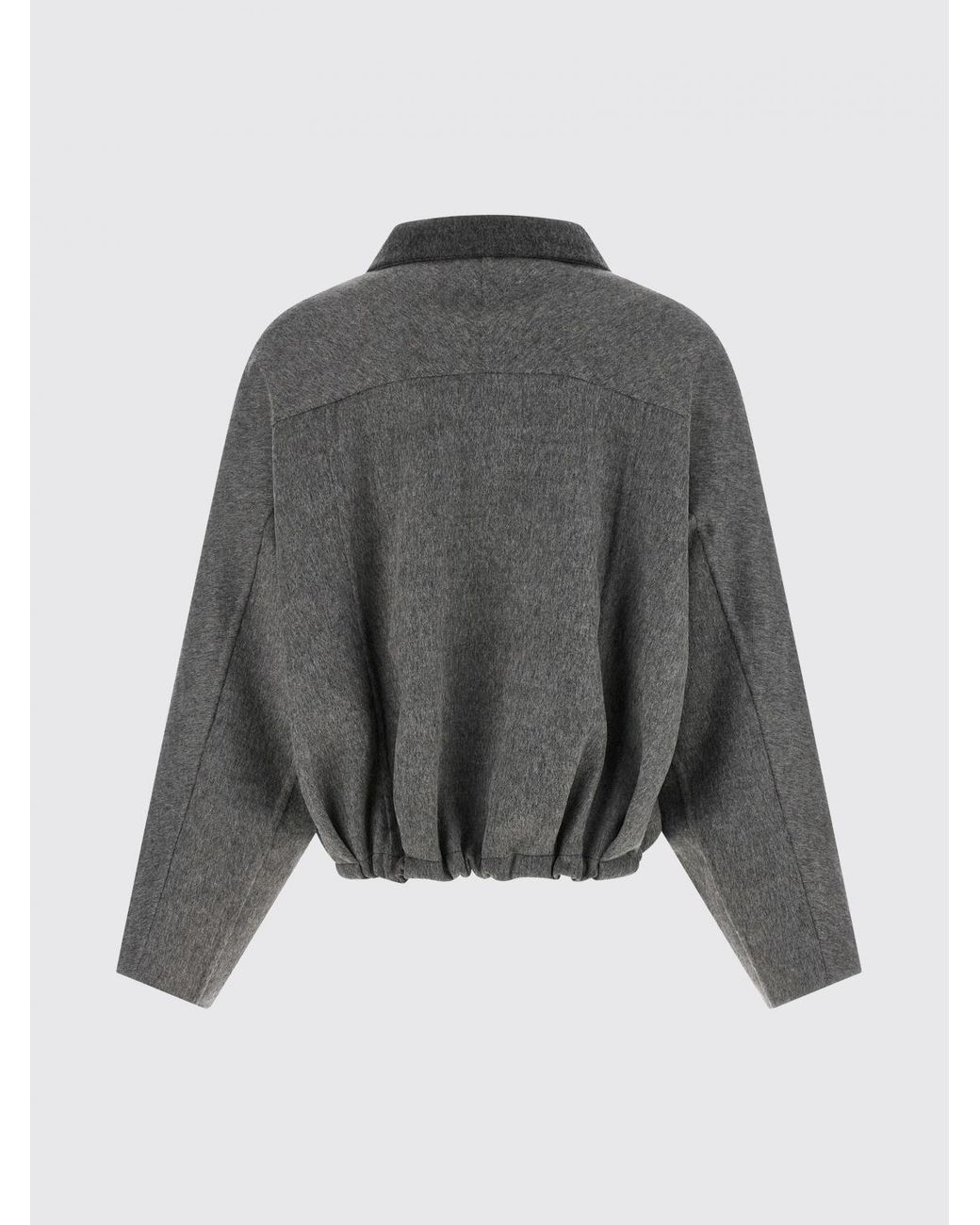 Brunello Cucinelli Gray Virgin Wool Shirt Jacket With Classic Collar And Zip Closure