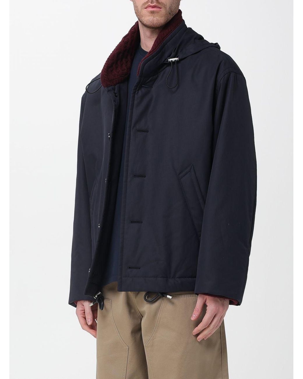 Parka Con Capucha De Mezcla De Algodón Loewe de hombre de color Blue