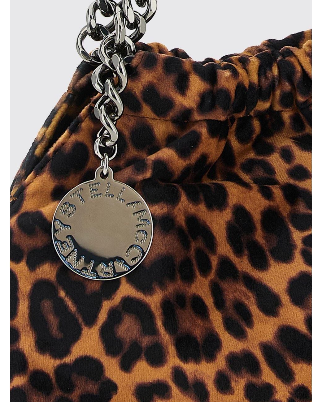 Stella McCartney Brown Animalier Velvet Mini Handbag With Chain Handles