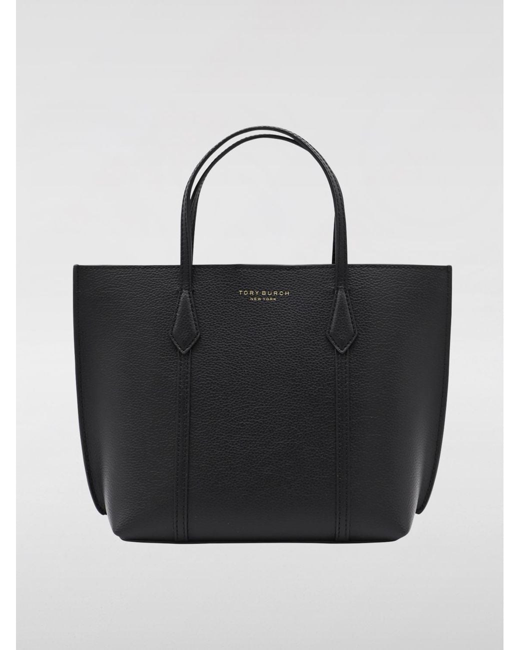 Tory Burch Black Perry Grain Leather Shopping Bag