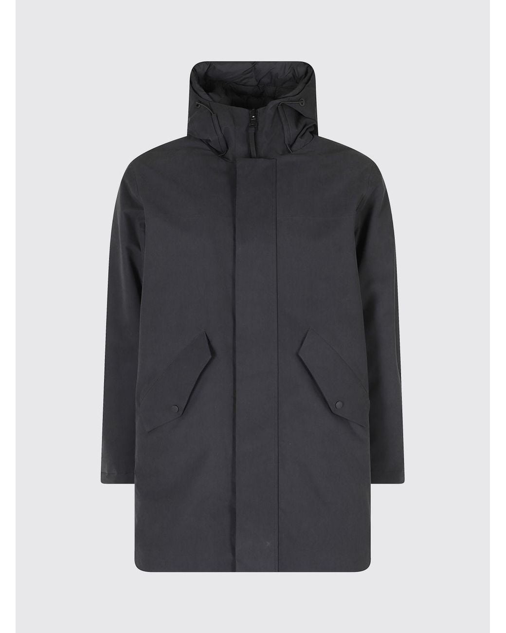 People Of Shibuya Gray Knee-Length Hooded Parka With Elasticated Hem for men